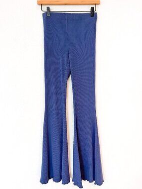 Aerie AerieFit Ribbed Flare Pants – Slate Blue | Size XS